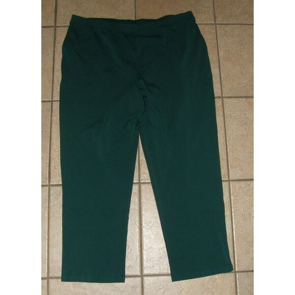 Catherines Pants - CATHERINES Green Plus Sz 22/24 Pull On Soft Stretchy Cotton Pants Side Pockets